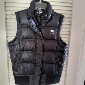 PREDATOR Women's Polar Bear Down Puffer Gray Vest Sleeveless Jacket Large